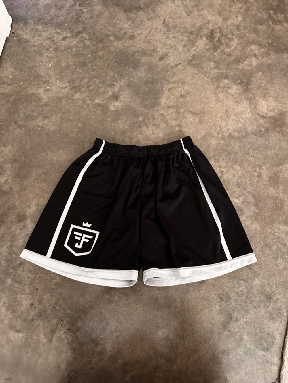 Black Athletic Shorts with White Trim